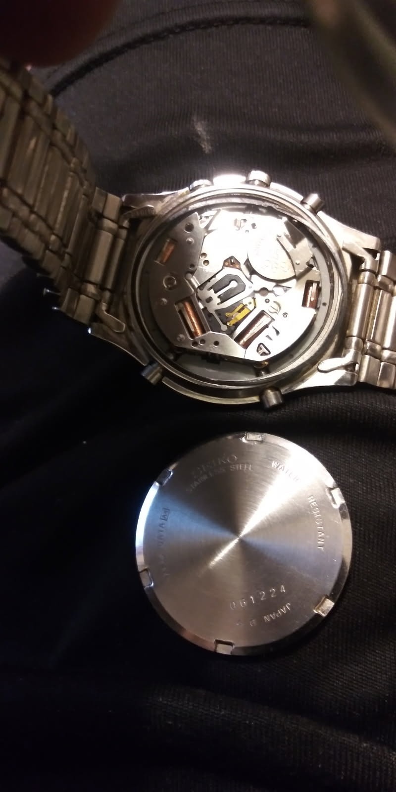 Seiko Chronograph Alarm Quartz Men’s Black Dial 40mm SS Bracelet