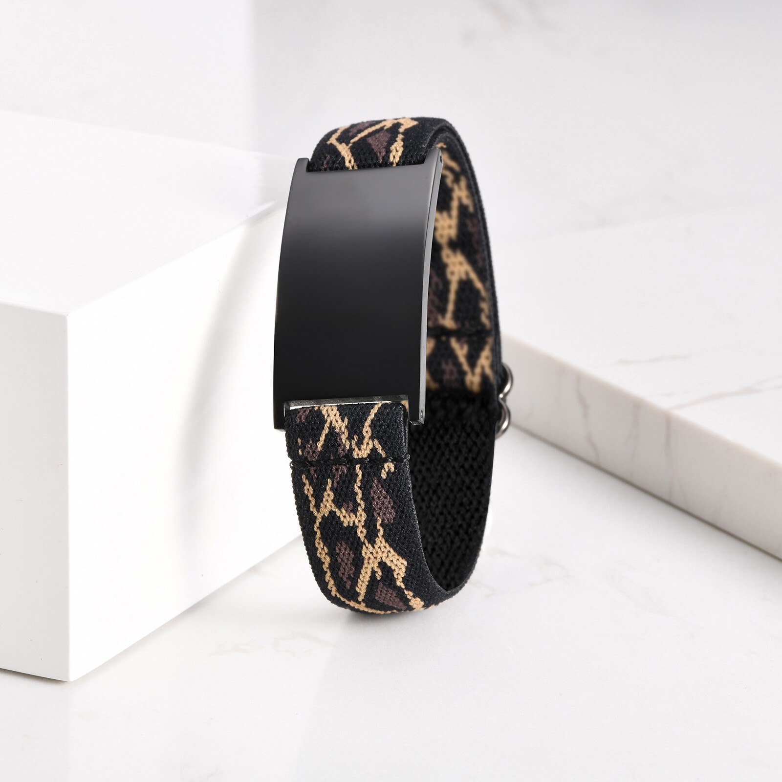 Personalized Medical Alert ID Bracelet Elastic Emergency Bangle Wristband Unisex