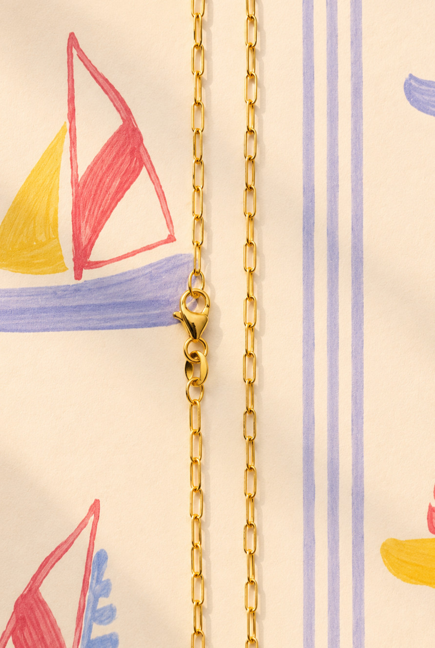 Real 14K Yellow Gold Paperclip Chain Necklace 2mm 18in Dainty Layering Women