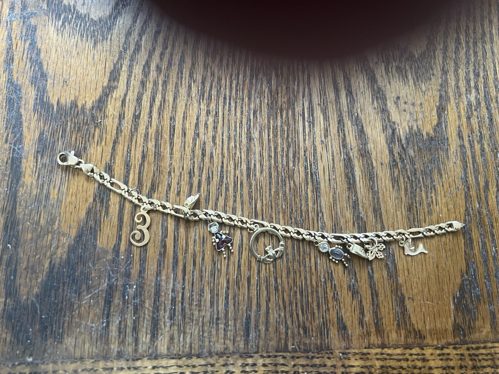 UNOAERRE 14K SOLID YELLOW GOLD FIGARO BRACELET 7.25” 11.7 g.