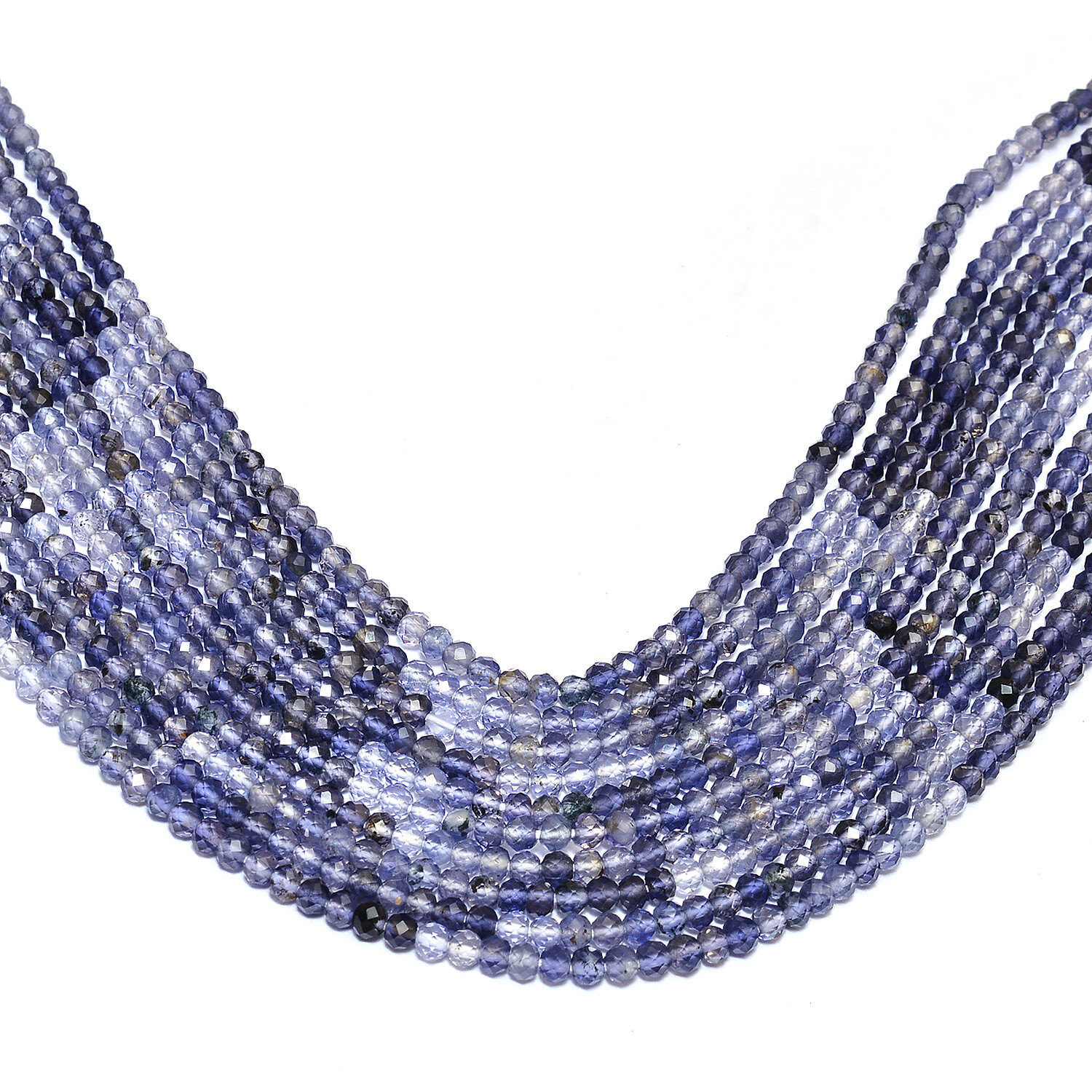AAA+ Natural Multi Iolite Gemstone 3mm-4mm Faceted Rondelle Beads 13inch Strand