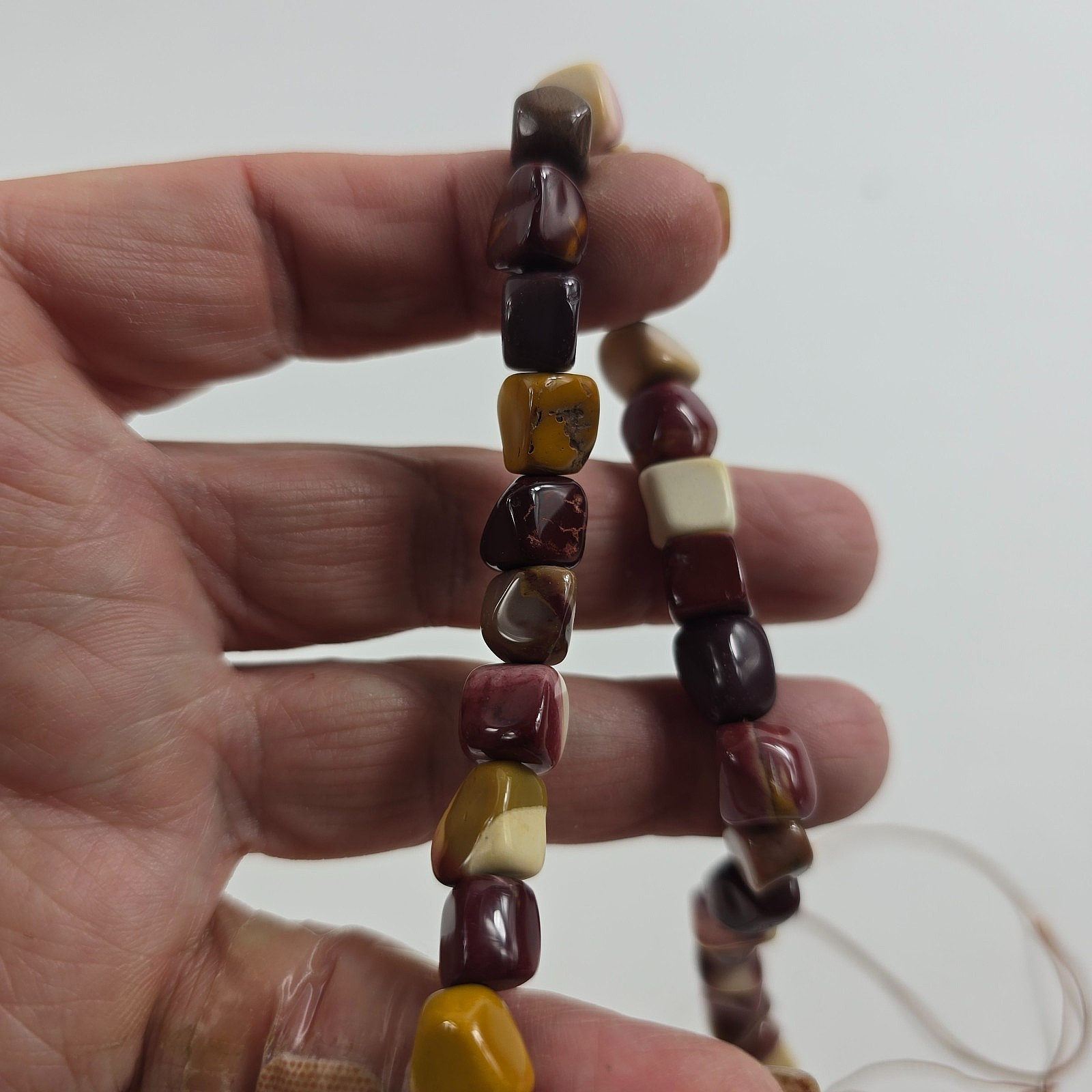 Destash Mookaite Freeform Faceted Nugget Pebble Beads 8-10 mm, 16 Inches