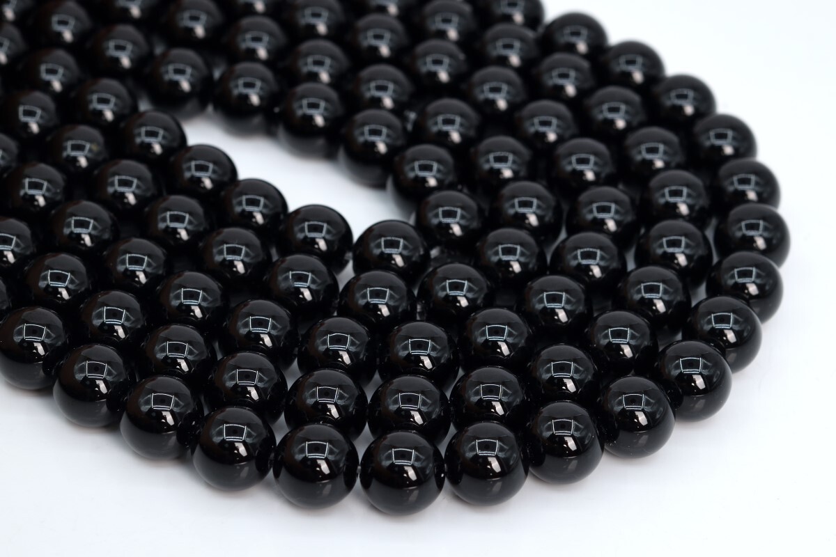 Natural Black Onyx Beads Grade AAA Round Gemstone Loose Beads 6/7-8/10MM