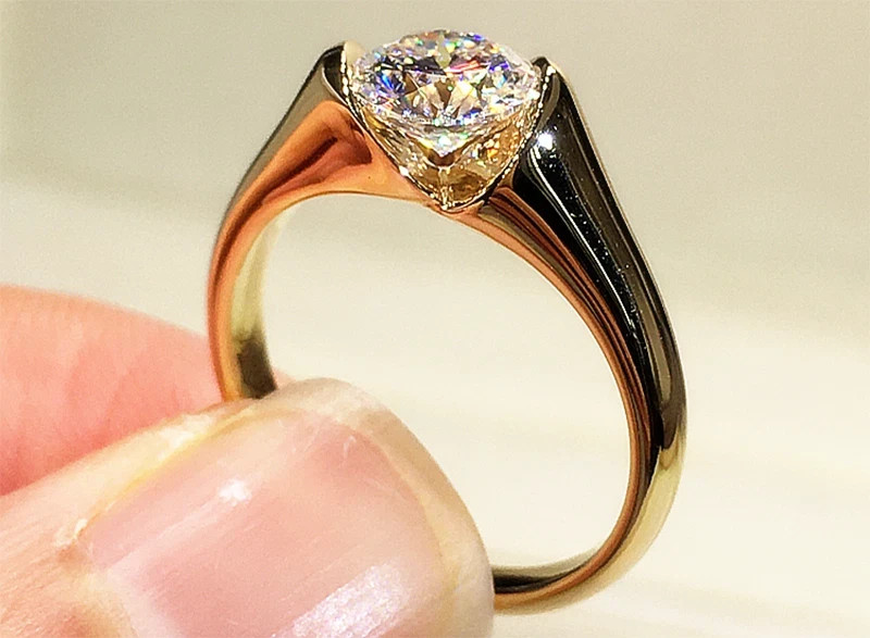 1.50Ct Lab Created Diamond Round Cut Men Engagement Ring 14K Yellow Gold Plated