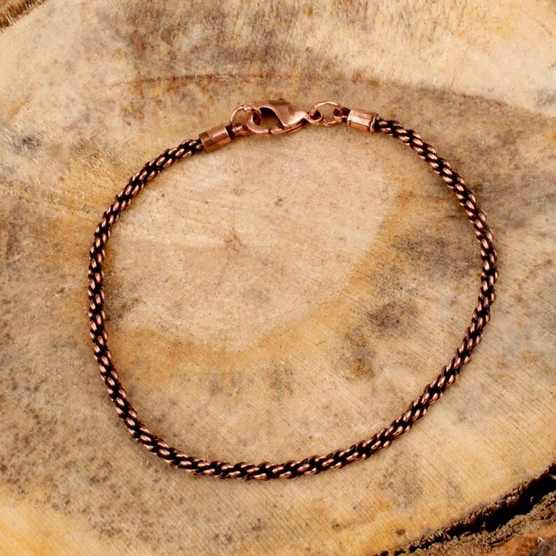 Pure Copper Snake Chain Bracelet Copper Arthritis Pain Relief Biker Bracelet