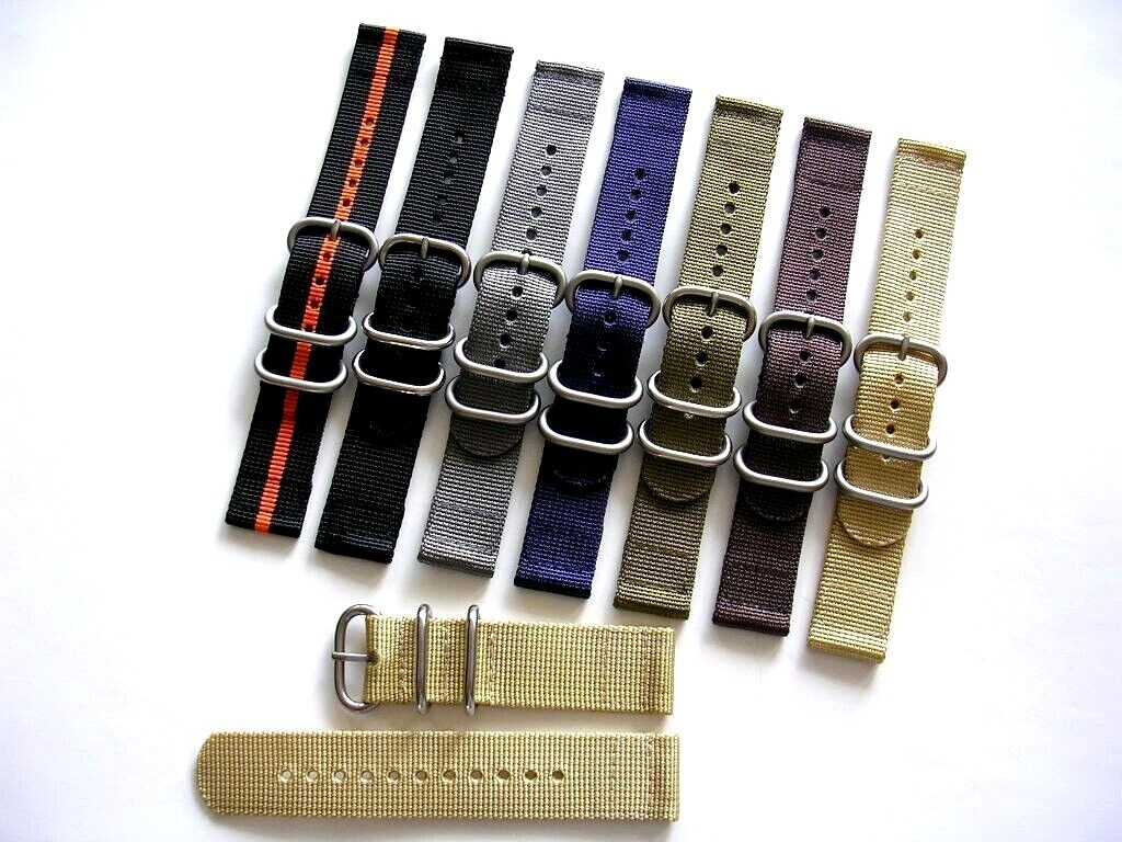 NATO G10 2pc UTC Ballistic nylon RAF strap Military watchband stitched IW SUISSE