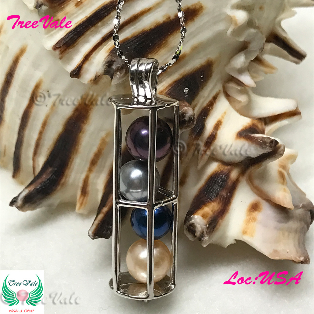 Fairy Tube – Solid 925 Sterling Silver – Locket Pearl Cage Pendant – Hold 6-8mm
