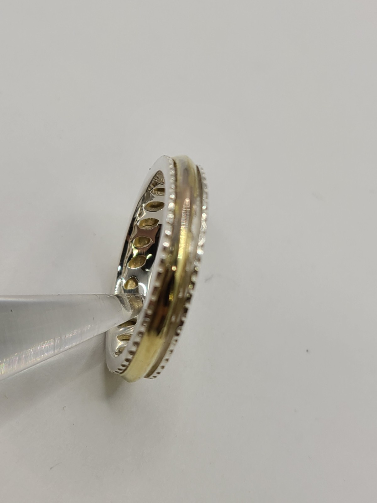 4.2mm Gold Plated Spinner 925 Sterling Silver Band Ring sz 10 – 3.35gr