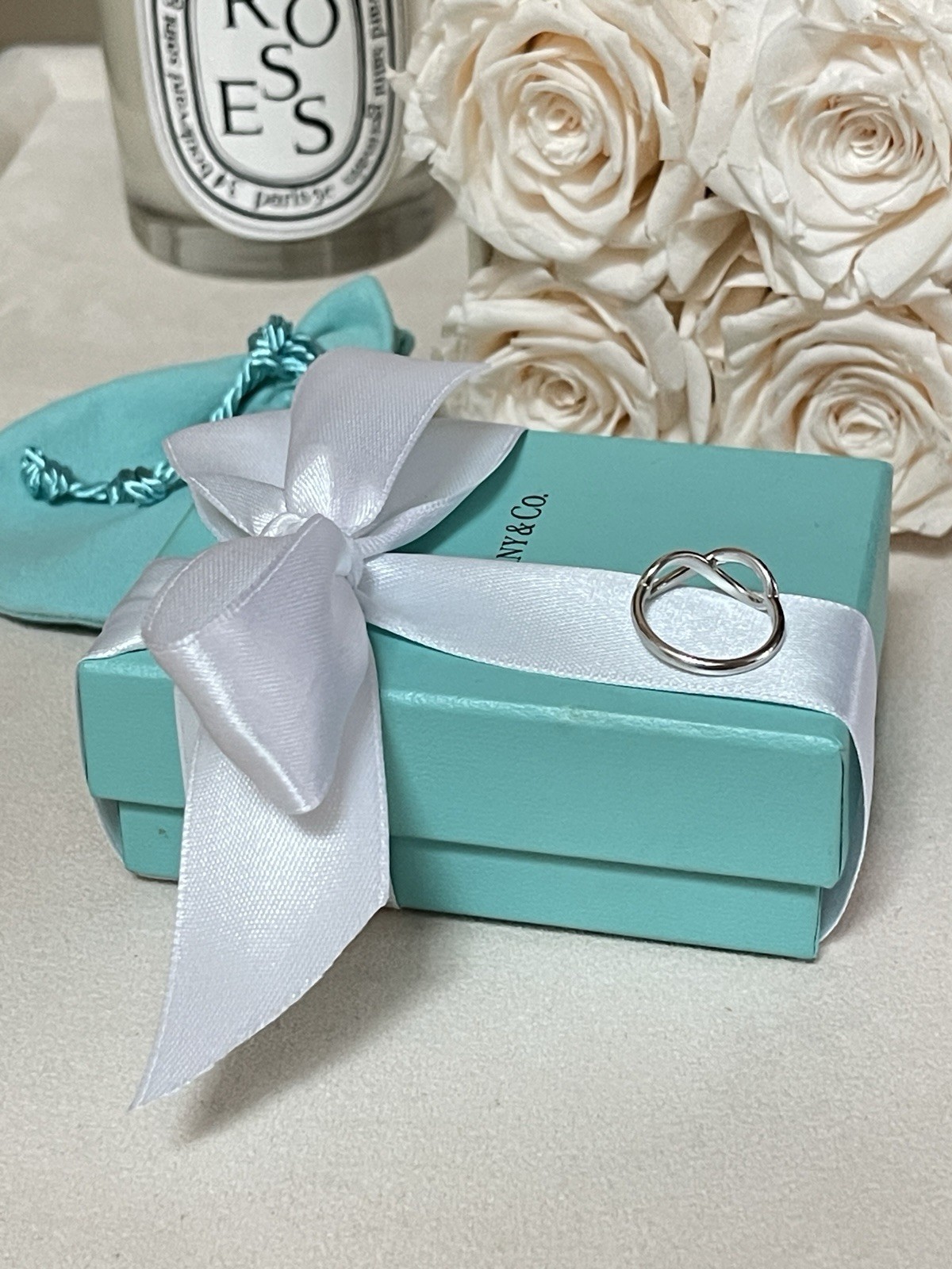 Tiffany & Co. Infinity Silver Ring size 5.5 $415 in Tiffany Blue Box