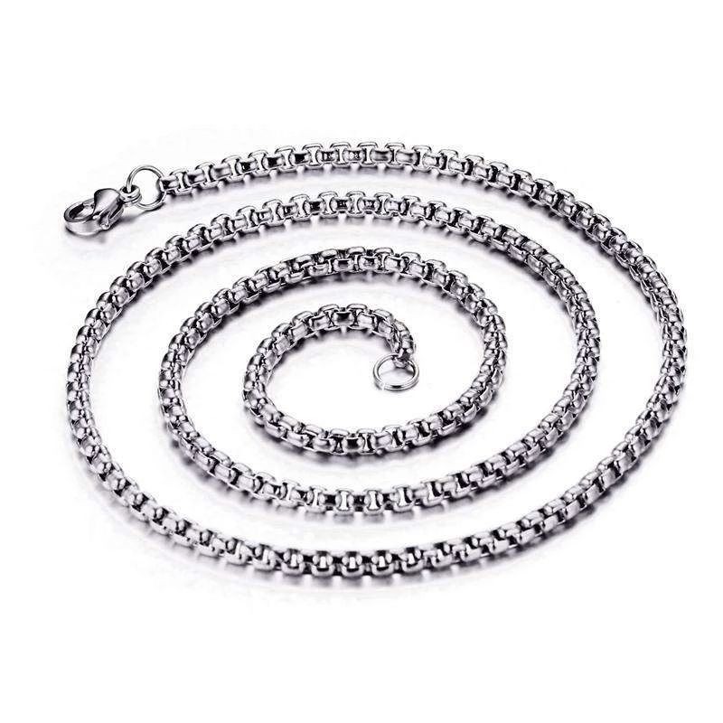 Real 18K White Gold Filled HypoAllergenic 2mm Thin Round Box Link Chain Necklace