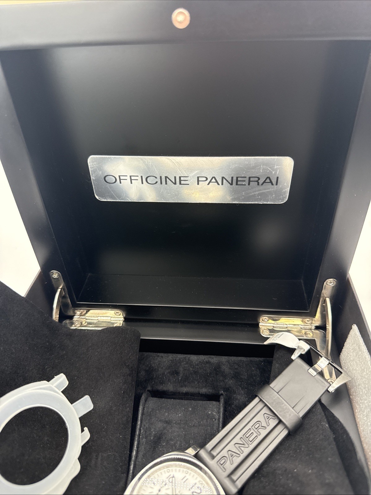 PANERAI 44MM Luminor MARINA PAM00113 OP6567 Box Papers WHITE DIAL Blk Rubber Bnd