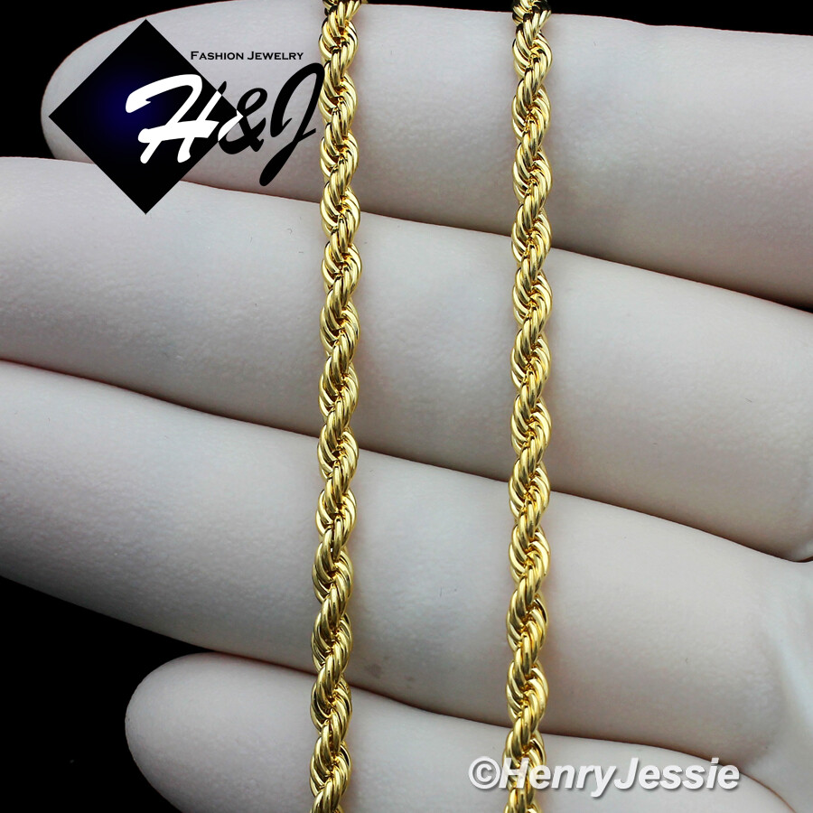18″20″24″30″MEN WOMEN 18K Gold Filled 3mm Gold Smooth Rope Chain Necklace*GFN4