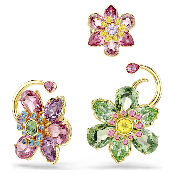 Swarovski Idyllia Ear Hook Set (3) Asymmetric Design Mixed Cut