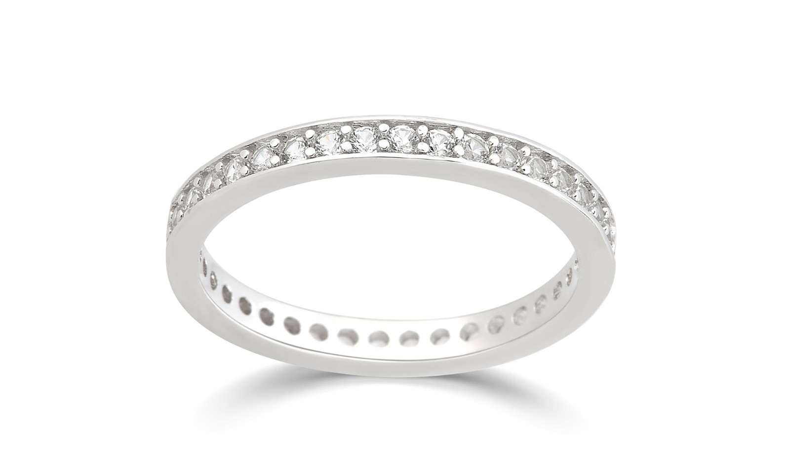 Rhodium Plated 1.00 CTW Lab-Created White Sapphire Band for Women