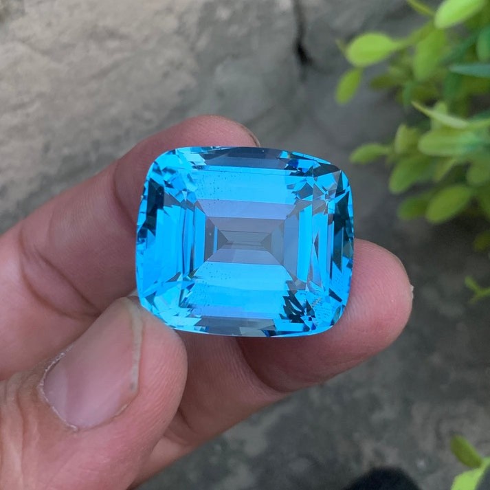 85.05 Carats Natural Swiss Topaz Cushion Cut From Africa