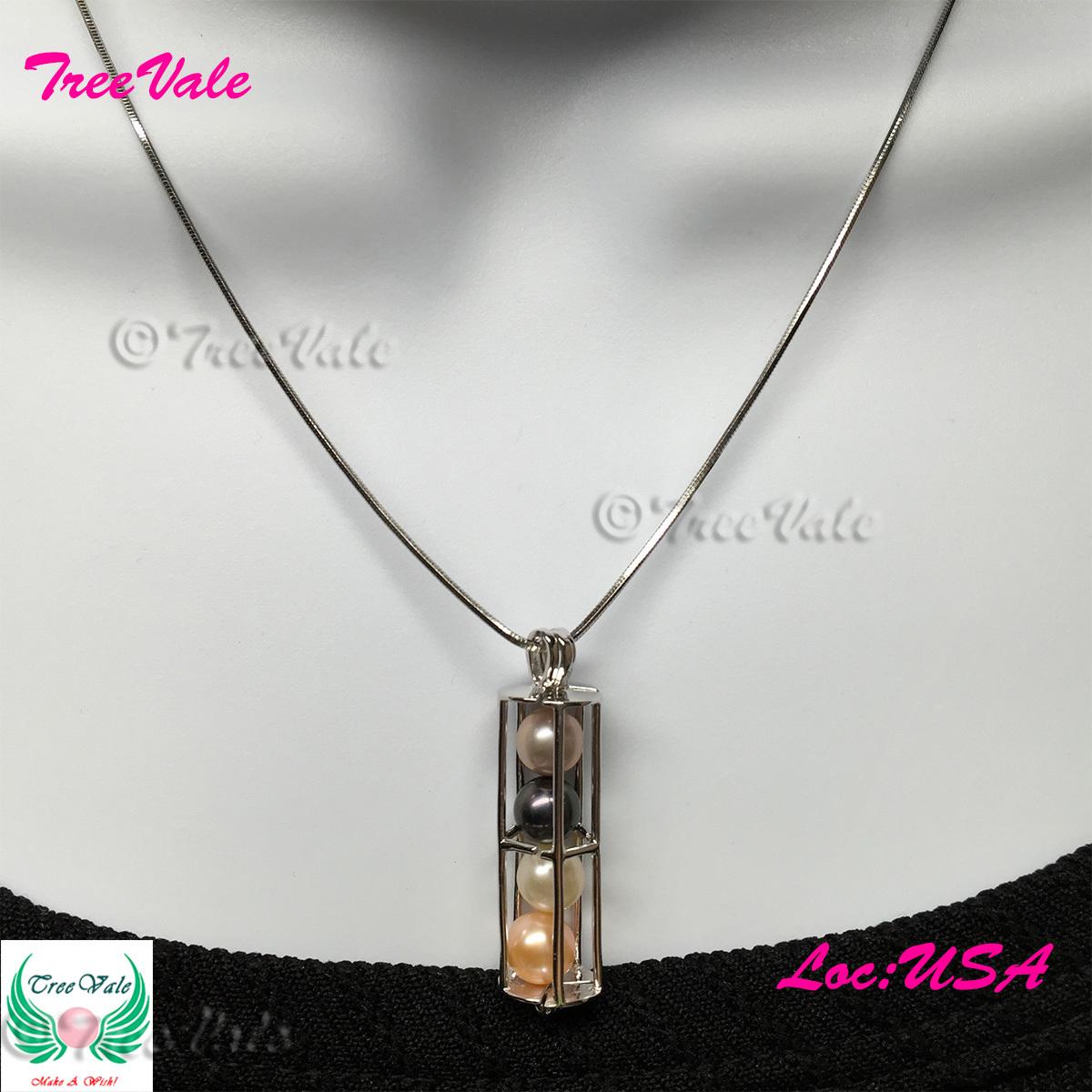 Fairy Tube – Solid 925 Sterling Silver – Locket Pearl Cage Pendant – Hold 6-8mm