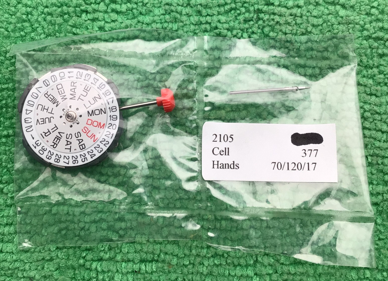 Genuine Miyota 2105 Movement Quartz Japan, 3 Hands, Day/Date at 3 ww