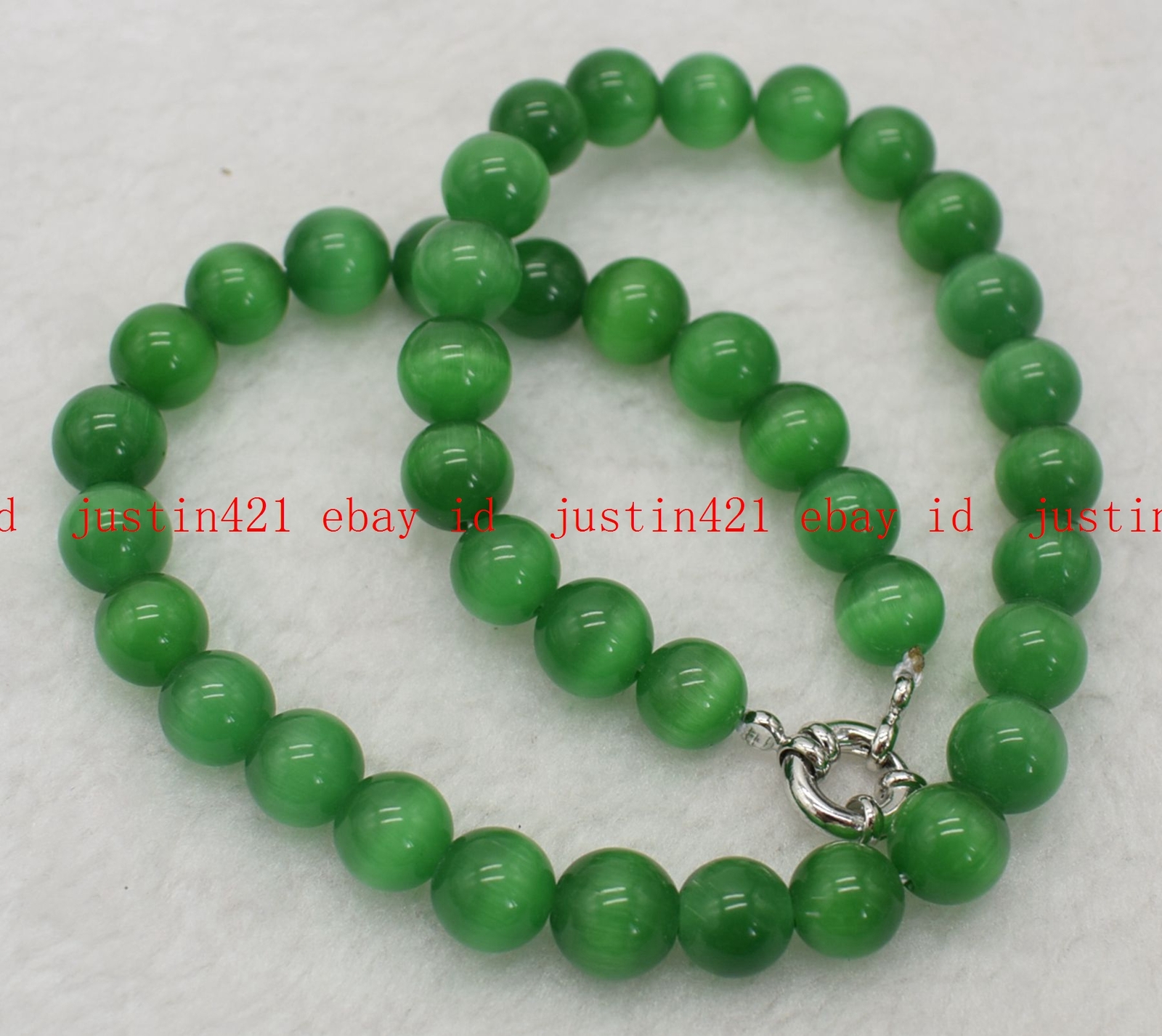 10/12/14mm Natural Multi-Color Opal Cat’s Eye Round Gems Beads Necklace 16-36”