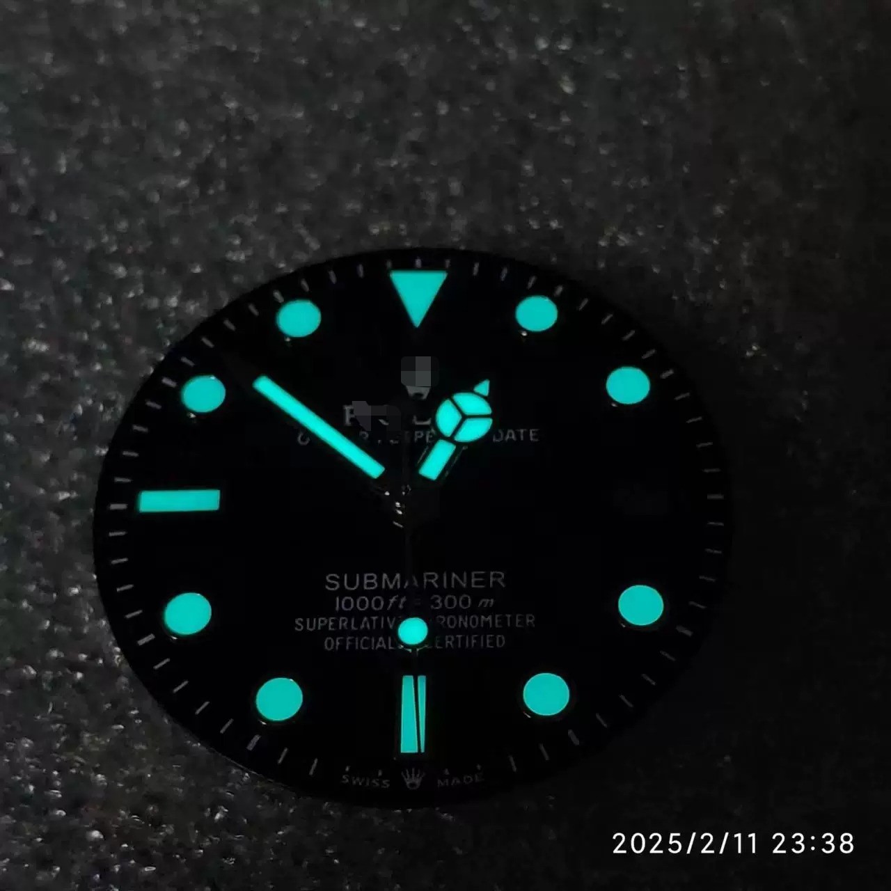 Luminous literal 28.5mm dial suitable for Rolex Submariner NH35 movement