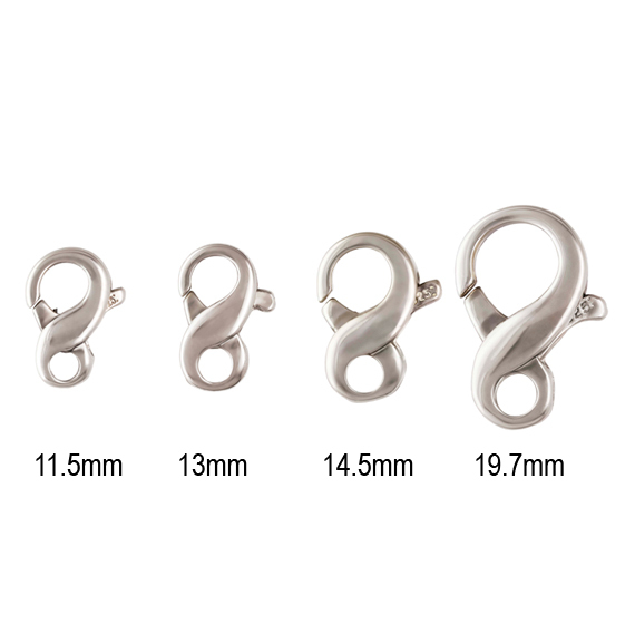 2pc, Sterling Silver Infinity Clasp, Figure 8 Clasp, 11mm Lobster Catch, Casted