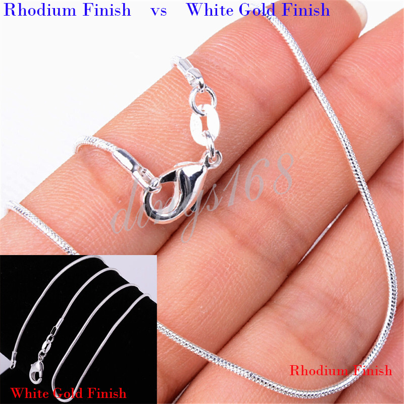 925 Sterling Silver 2mm Snake Chain Necklace 16/18/20/22/24/26/28/30″/34-38 inch