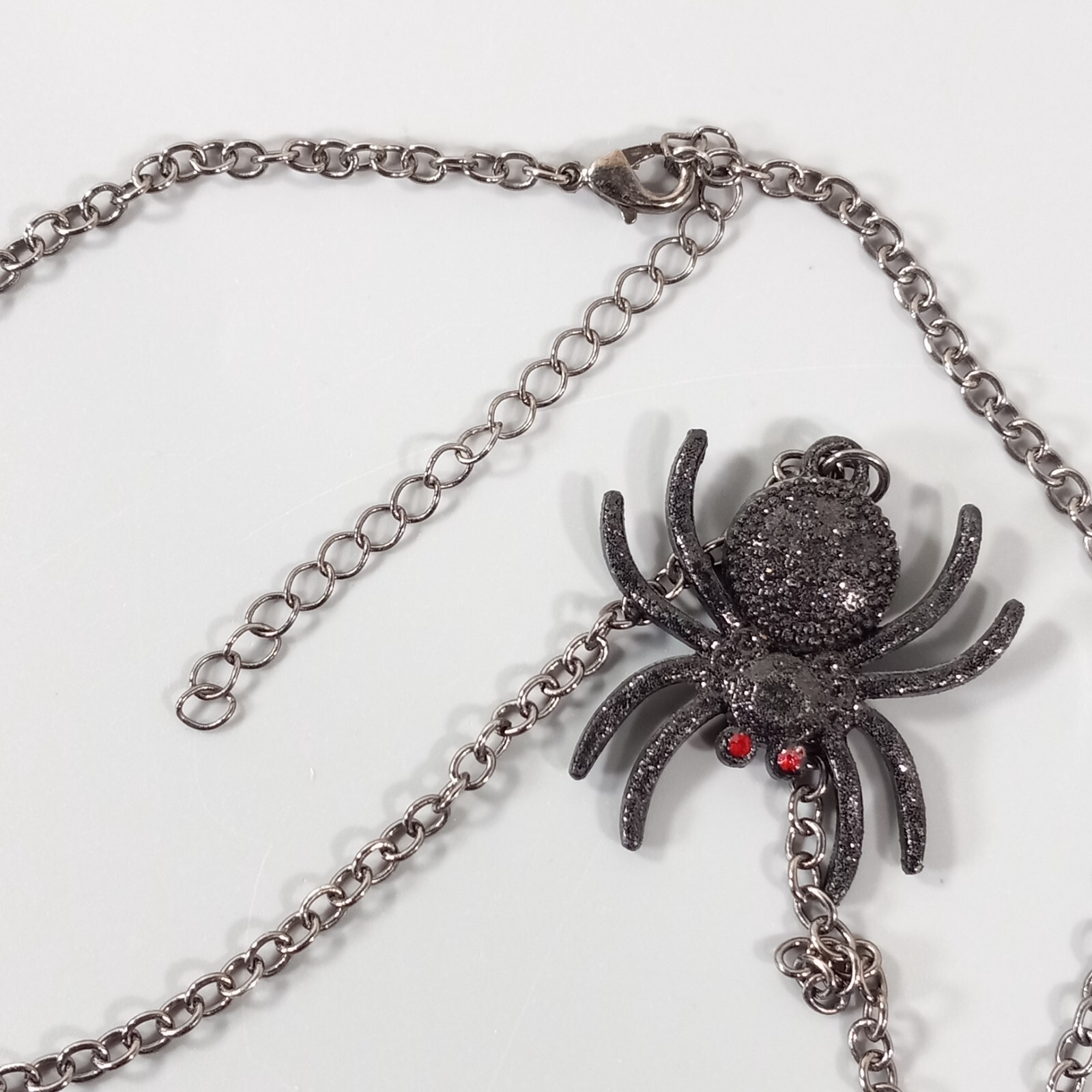 Spider Necklace Earring Sets Goth Halloween Rhinestone Fashion Jewelry Cosplay