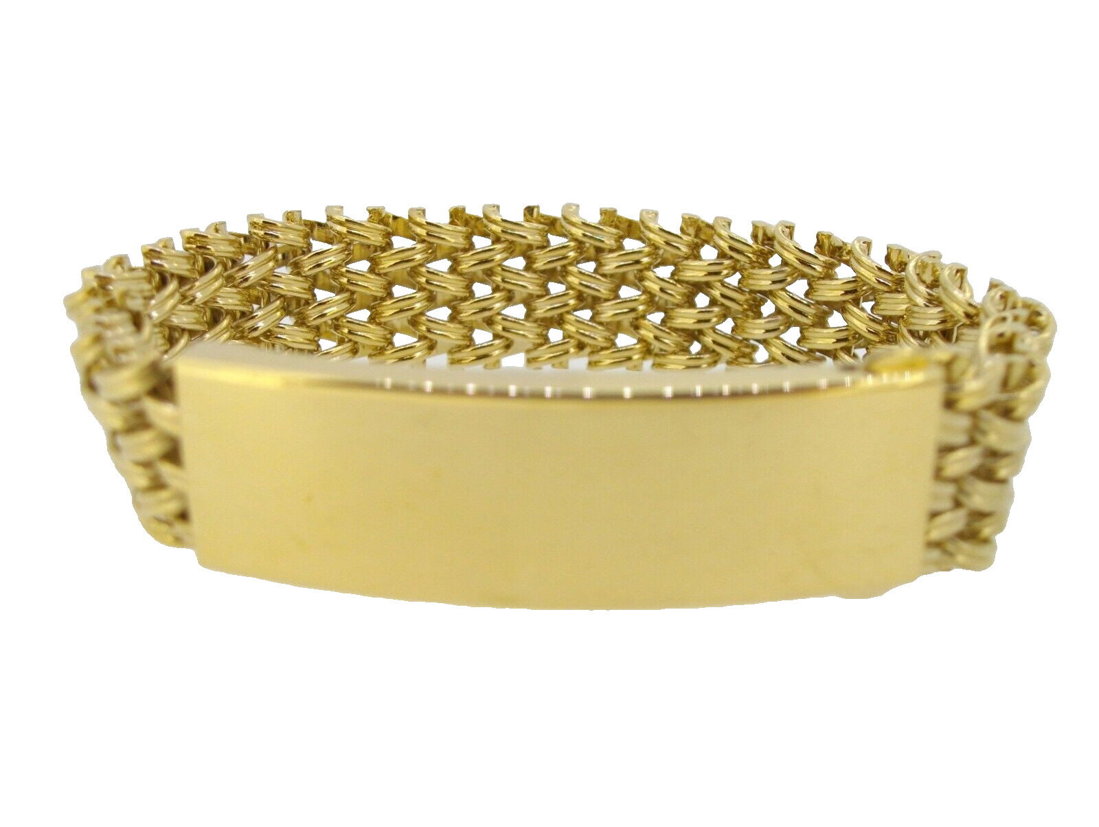 Bracelet Speidel ID Identification Gold Electroplate Woven Links 7.5 in Vintage