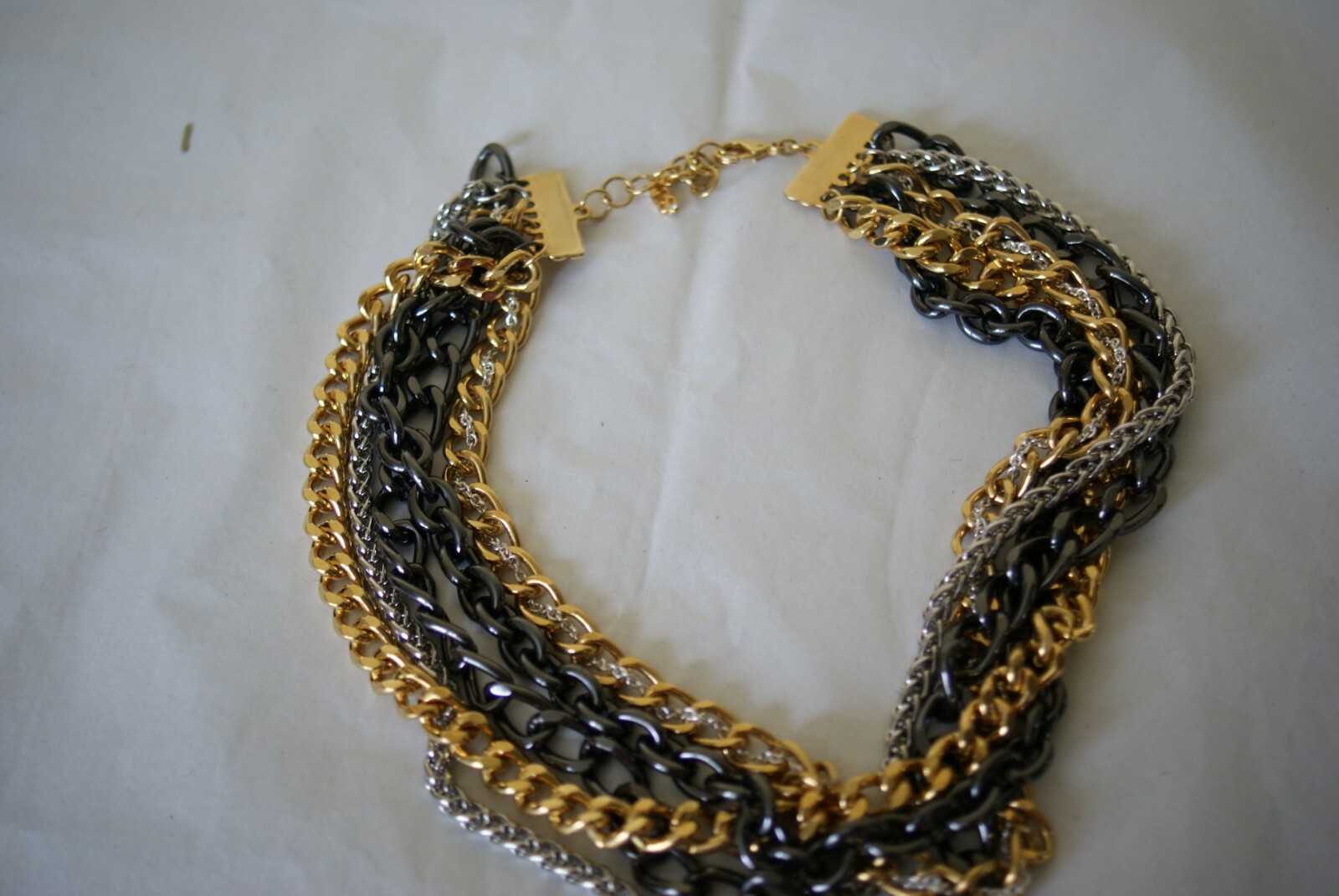 ABS by Allen Schwartz 5 Rows Chain Necklace