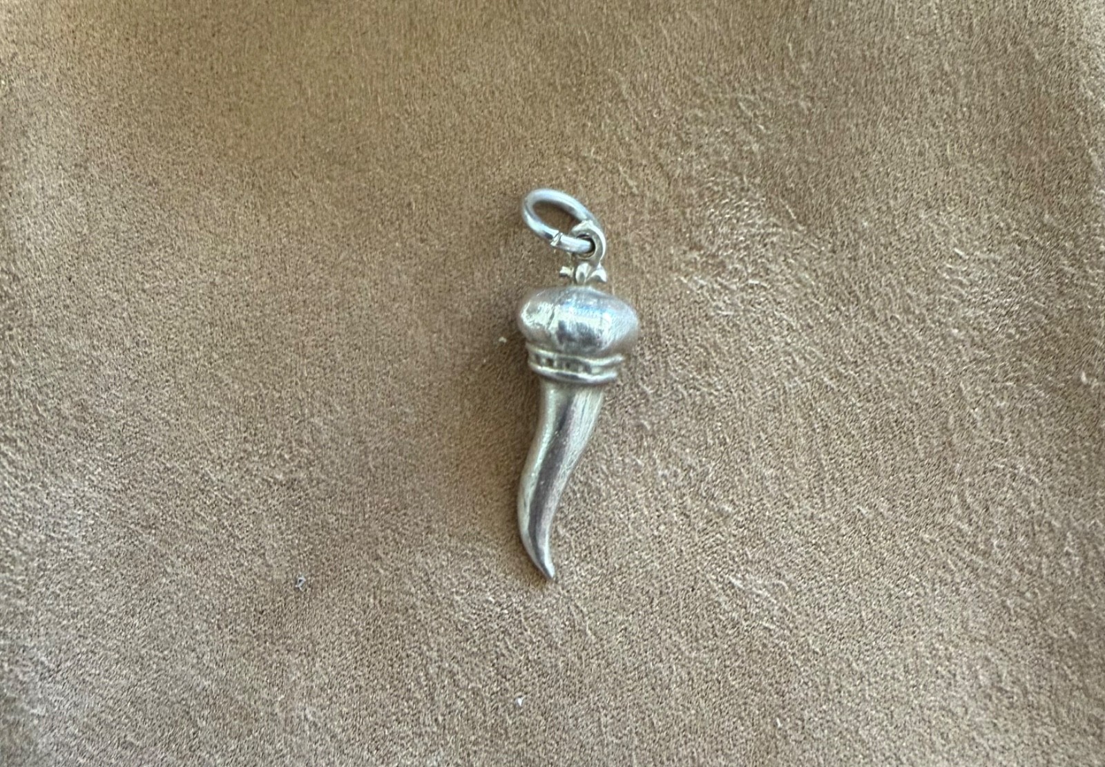 Moon Raven Italian Horn Cornicello Pendant Solid Sterling Silver 925