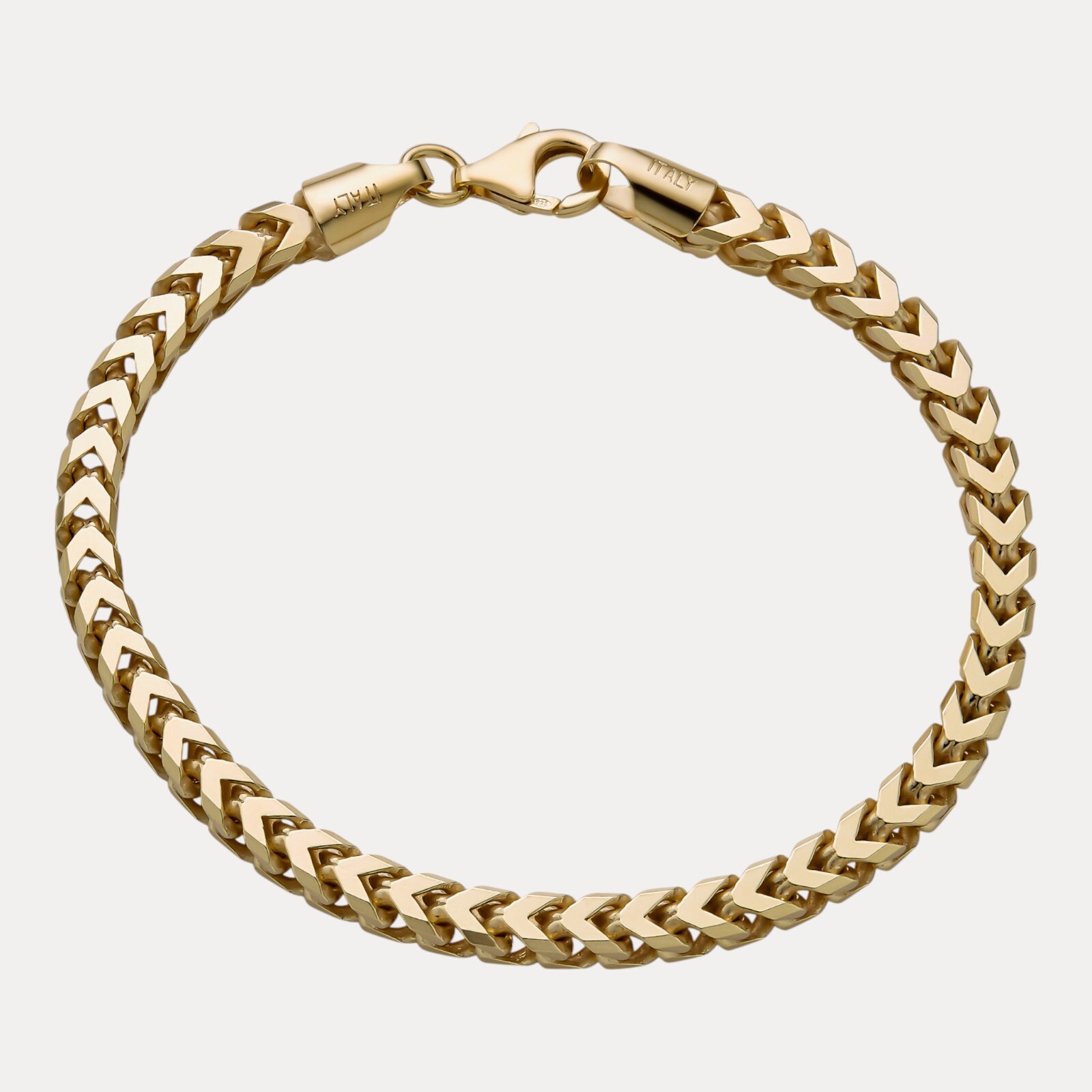 5mm Franco Link Bracelet – Real Solid 925 Sterling Silver Or 14k Gold Vermeil