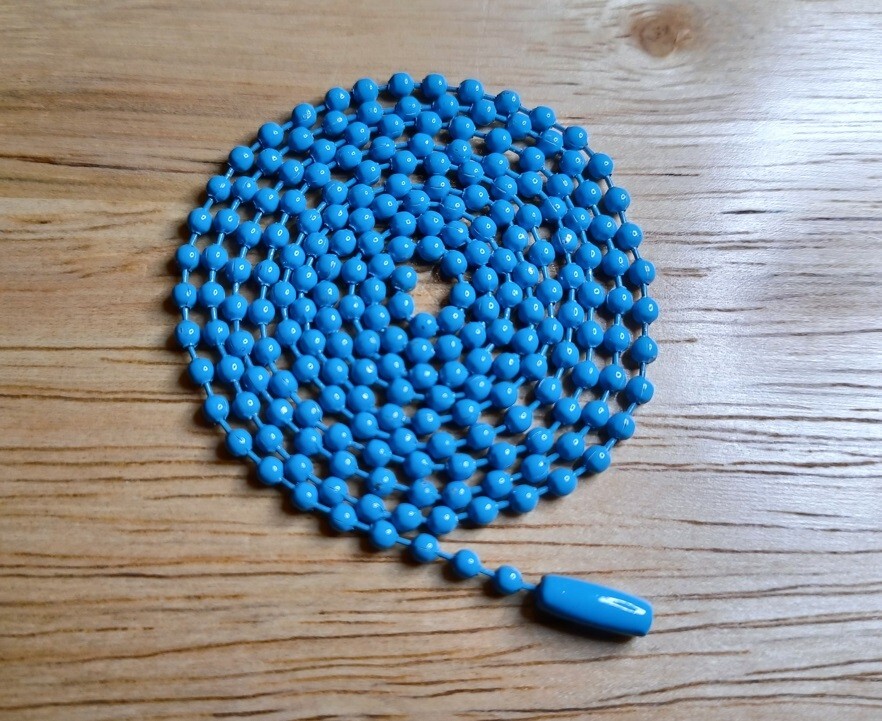 30″ Blue Colored 2.4mm Ball Bead Stylish Fashionable Dog Tag Chain Necklace