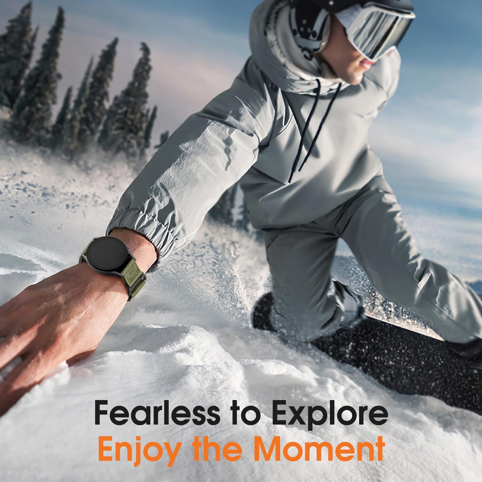 Compatible With Samsung Galaxy Watch Band Rugged Nylon Strap With Woven Loop