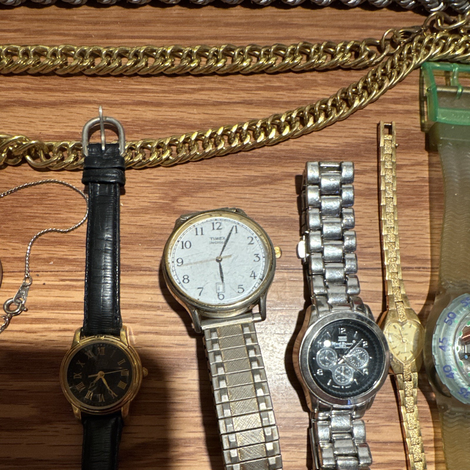 Vintage Costume Jewelry lot and semca watch and lot of watches