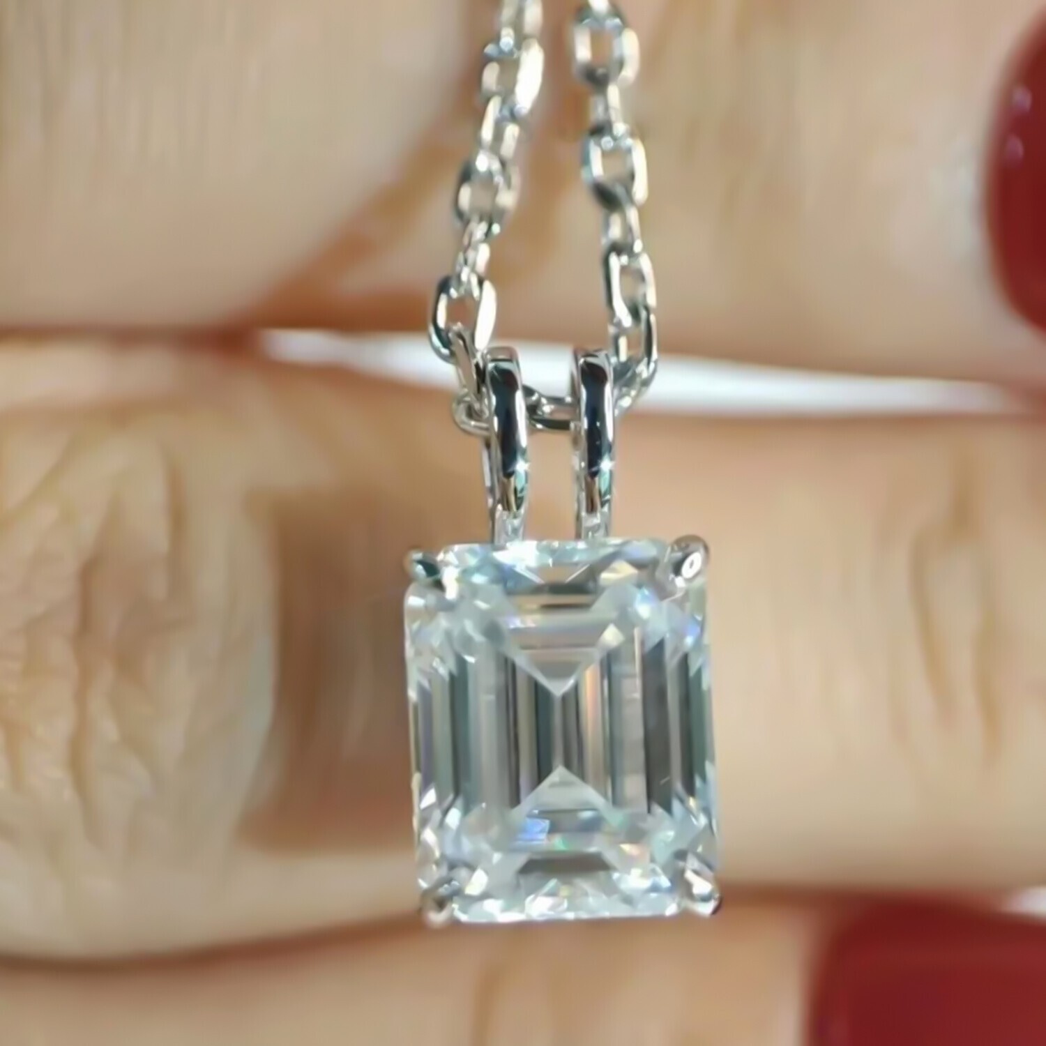 6.00 Ct White Certified Diamond Pendant in 925 Silver Holiday Gift for Her