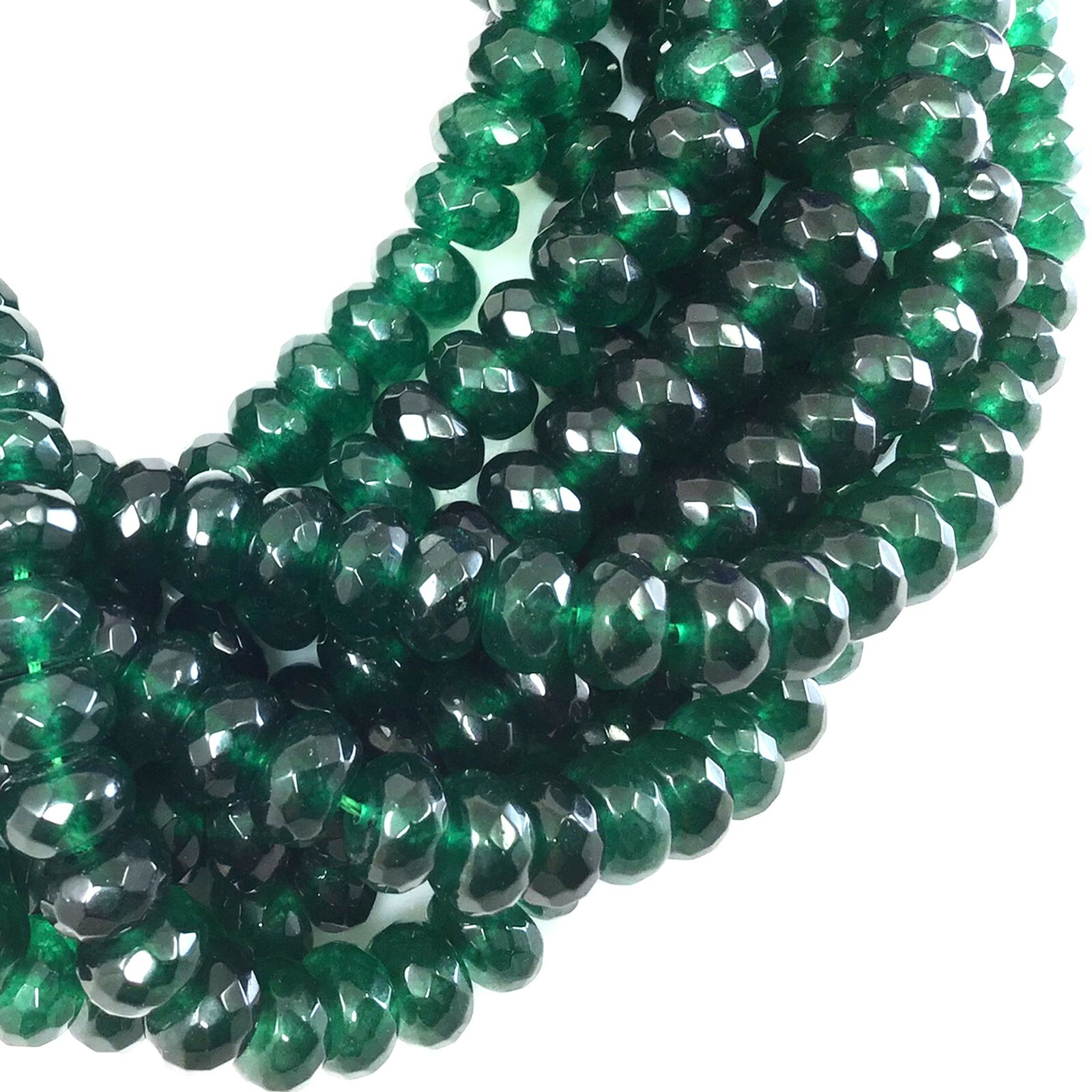 Green Emerald Jade Faceted Rondelle Loose Beads 15″ strand 4mm 6mm 8mm 10mm