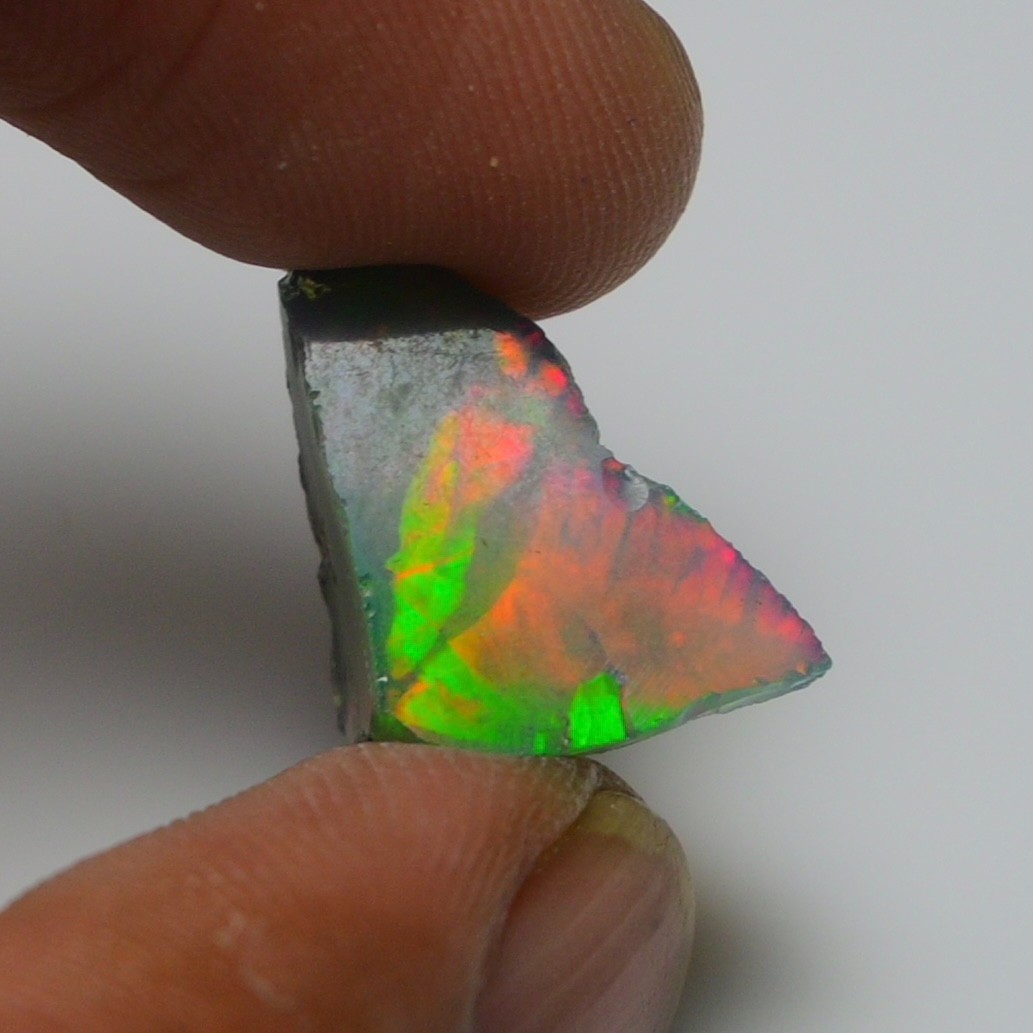 5.4 ct Natural Black Opal Rough Ethiopian, Fire Opal Gemstone, 15x12MM Welo Opal