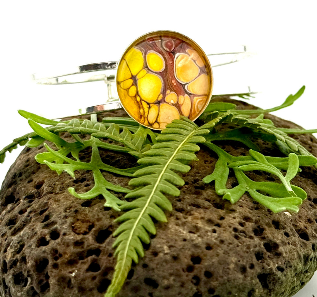 Silver Bracelet Handmade “Citrus Bubbles” Spring Style