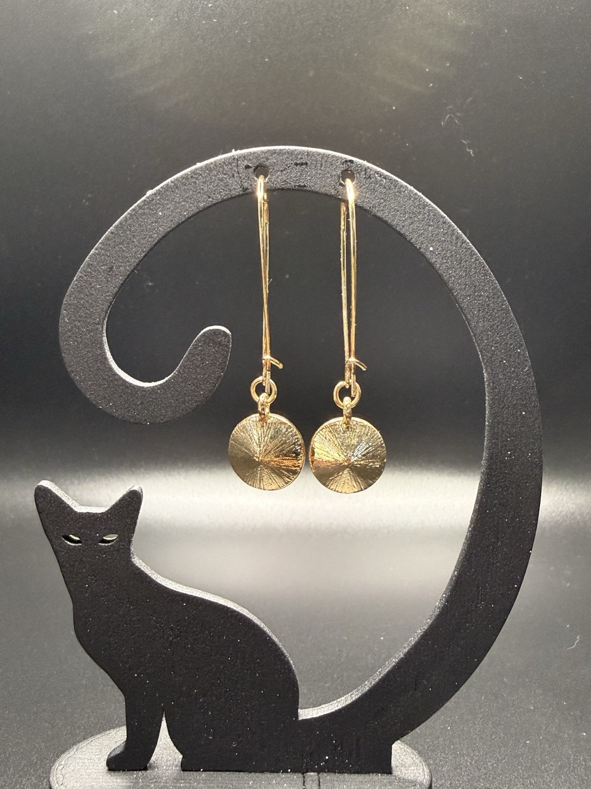 Mixit Hypoallergenic Gold Tone Dangle Drop Hook Earrings Pink Oval Crystal Bezel