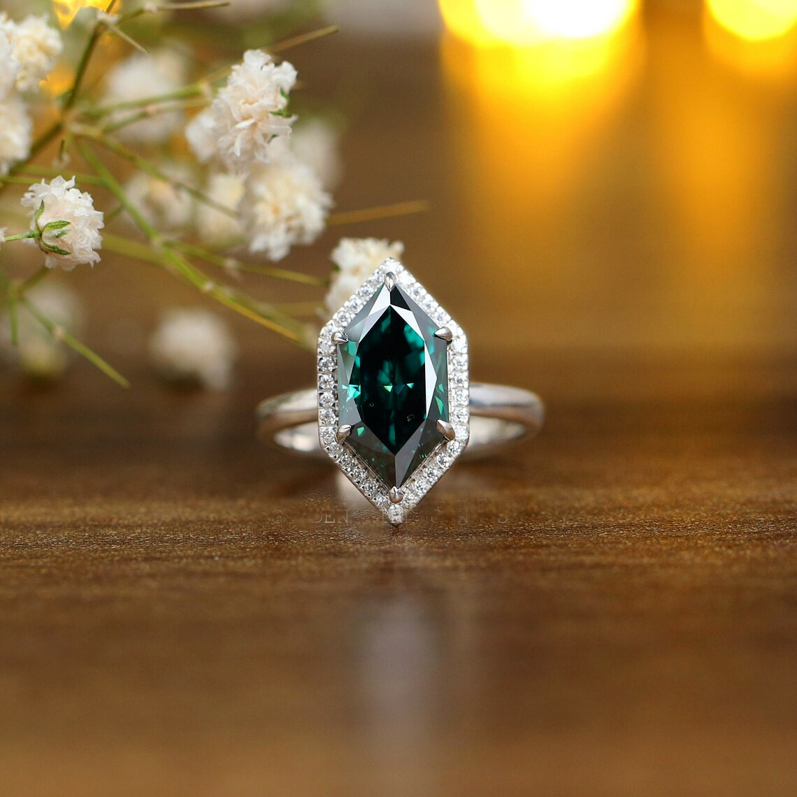 2.80 Ct. Marquise Cut Blue Diamond Engagement Ring In 925 Sterling Silver