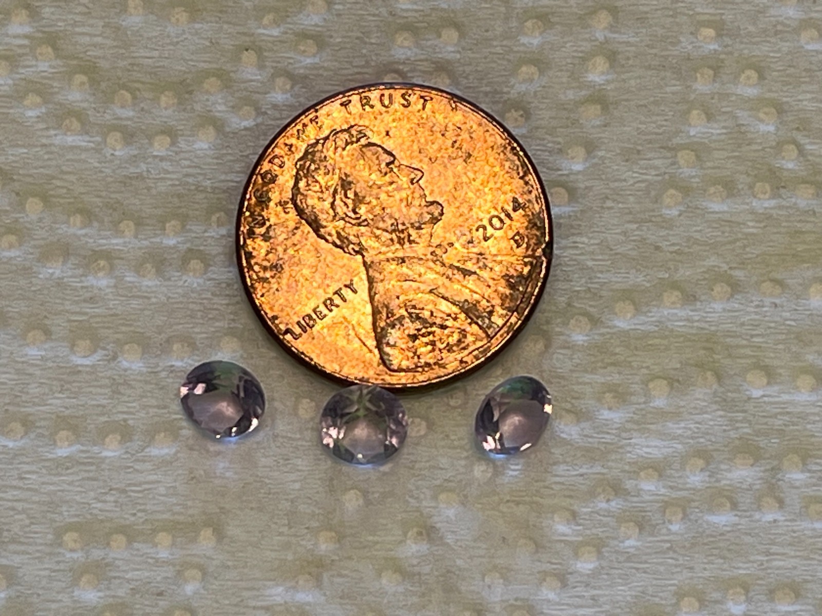Three Natural 5mm round Amethyst-Not heat treated or enhanced