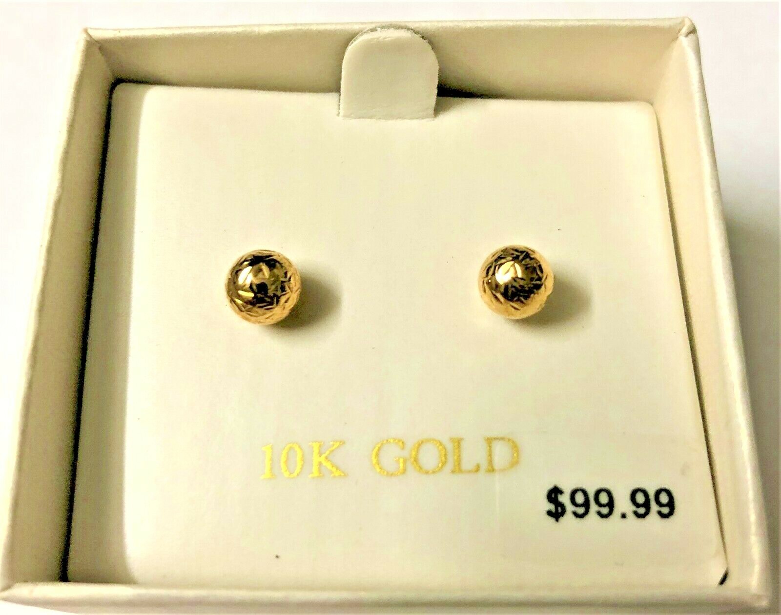 BRAND NEW 6 mm BALL STUD EARRINGS, 10 KARAT YELLOW GOLD , EXCELLENT GIFT IDEA
