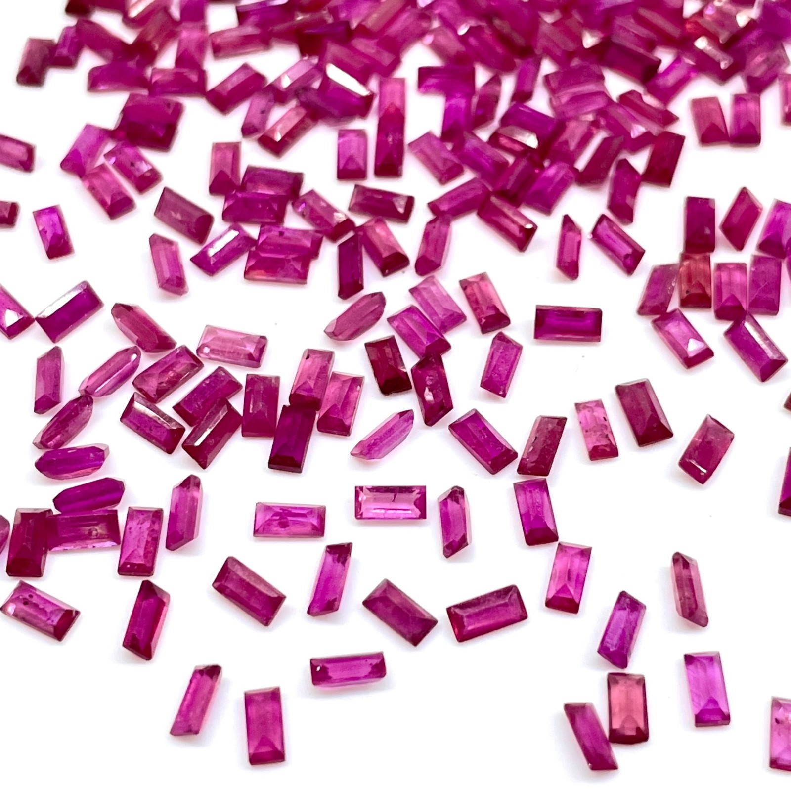 10 Pcs Natural Mozambique Ruby 4x2mm Baguette Cut Pinkish Red Loose Gemstone Lot