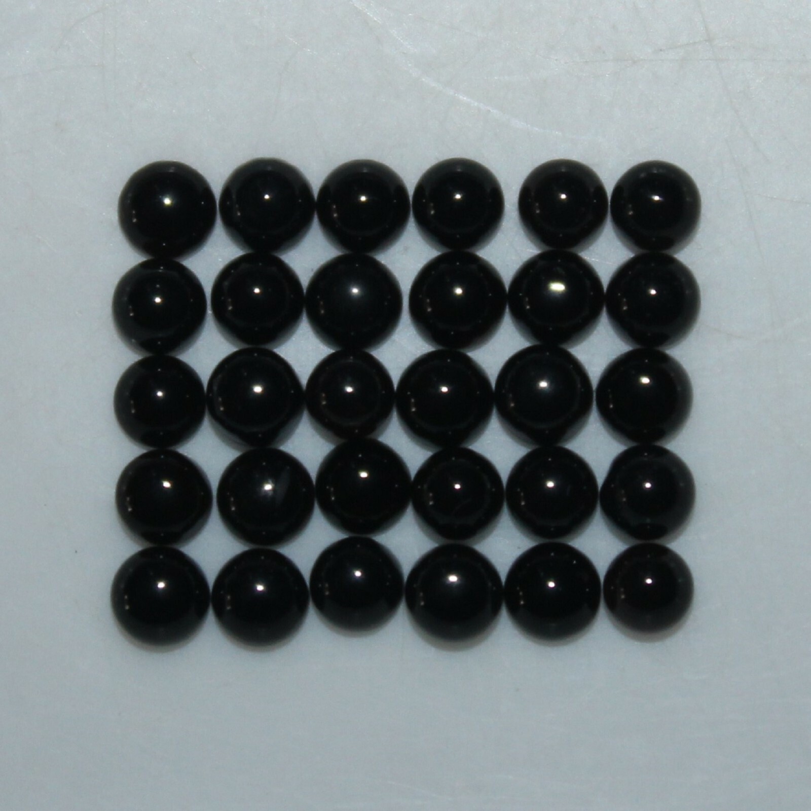 Black Onyx 3mm, 4mm, 5mm, 6mm, 7mm, 8mm, 10mm, 12mm, 14mm Cabochon Round Gem(s)