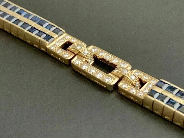 12 Ct Princess Cut Lab-Created SapphireTennis Bracelet 14K Yell Gold Plated 7.5″