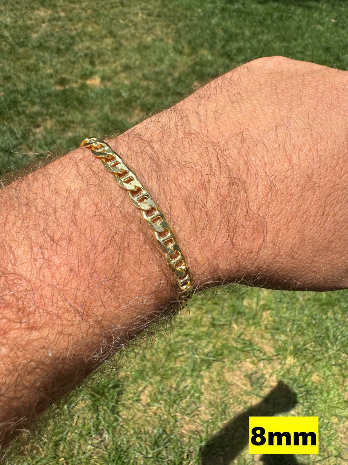 14k Gold Plated Solid 925 Sterling Silver Mariner Chain Necklace Bracelet ITALY