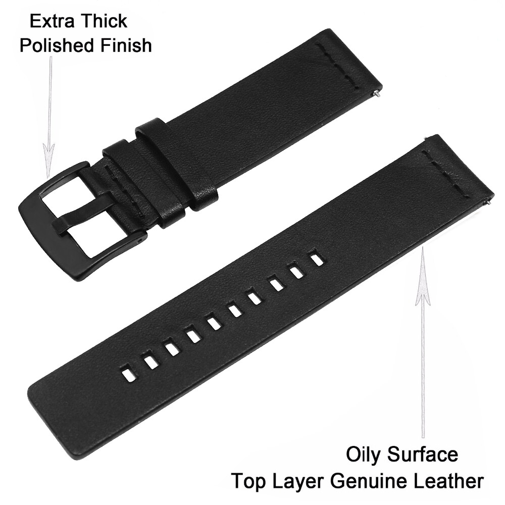 22MM For Movado Bold 3600261 Quick Release Retro Genuine Leather Watch Band