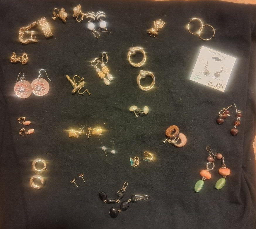 22 Pairs of Vintage Earrings with Clip On, Screw Back and Pierced Attachments!