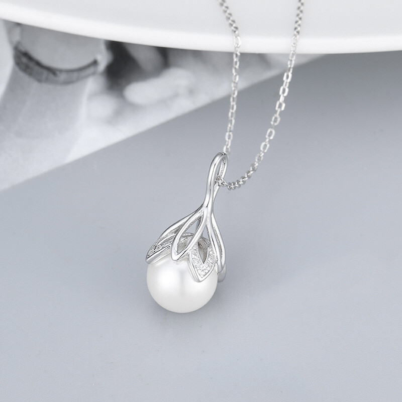 Sterling Silver Semi Mount Pendant Setting 6-10 Pearl Mounting Bail Cap with Pin