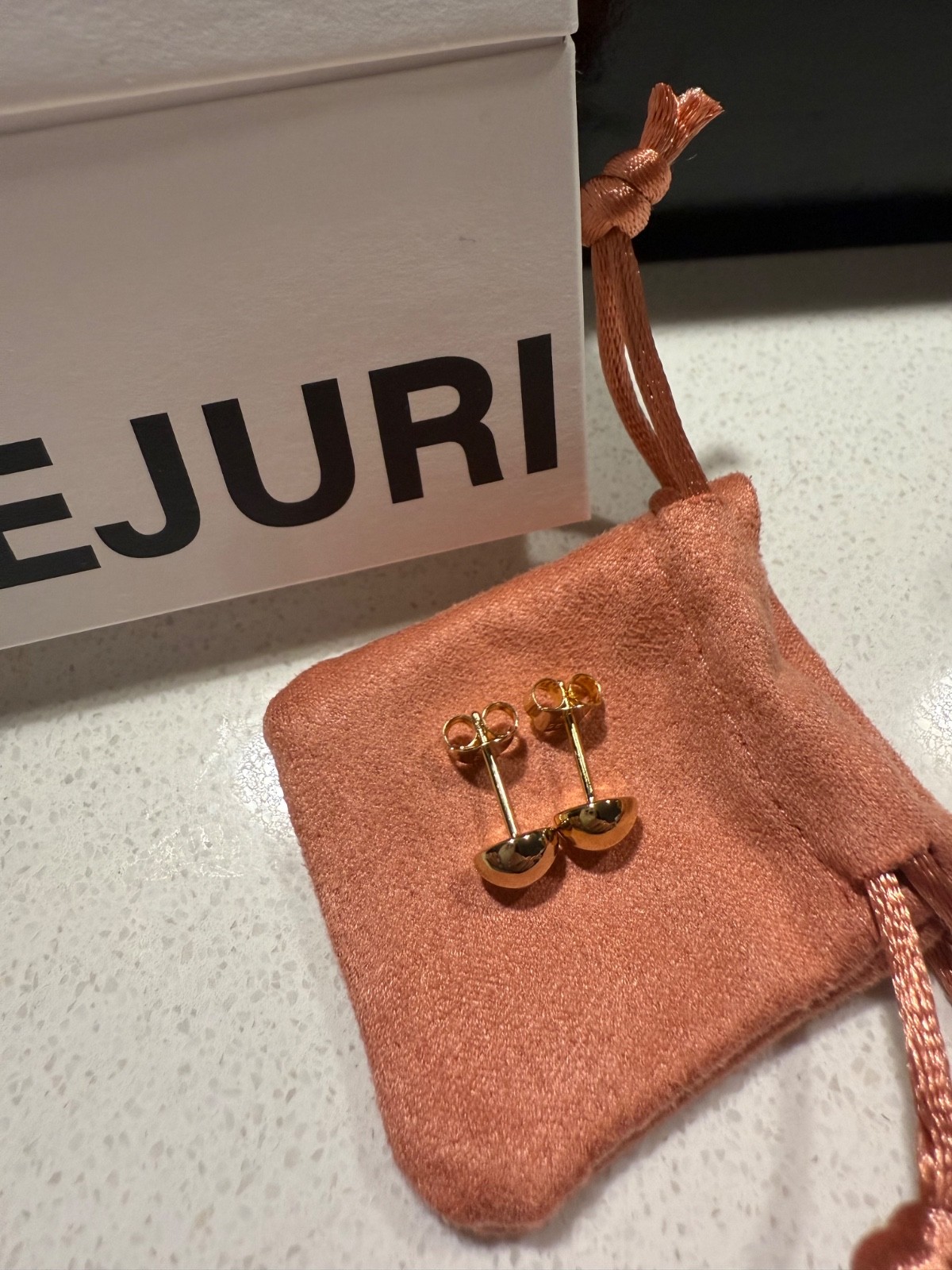 Brand New Mejuri Button Stud Earrings 18K Gold Vermeil