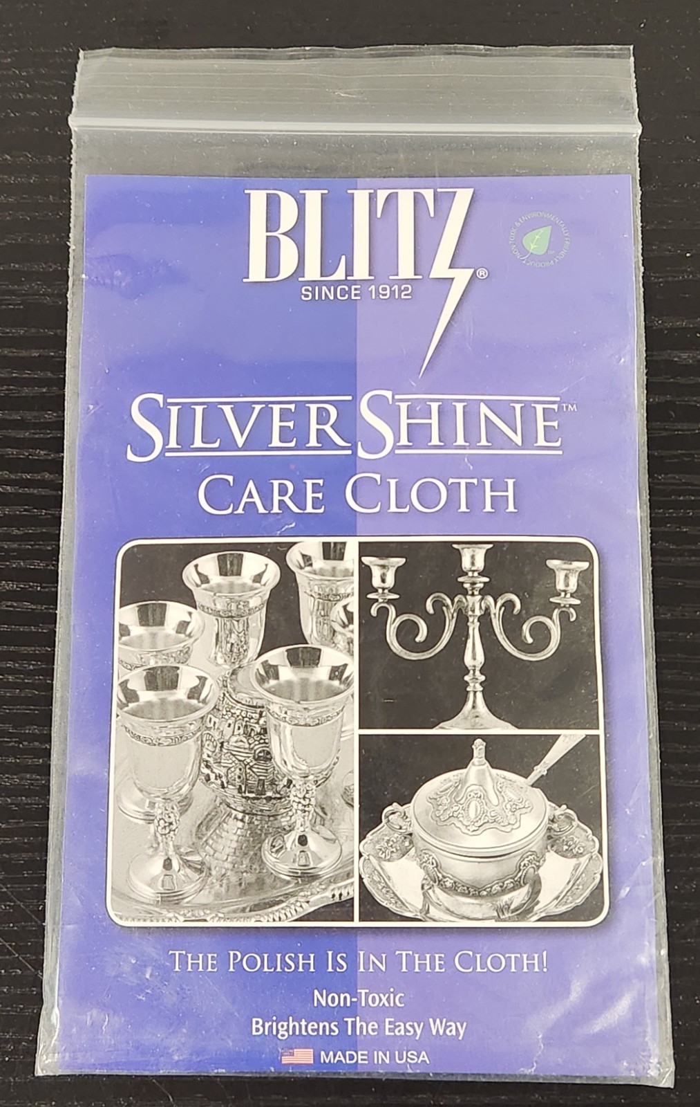 Blitz Silver Care Silver Polishing Cloth Non-Toxic Made in the USA